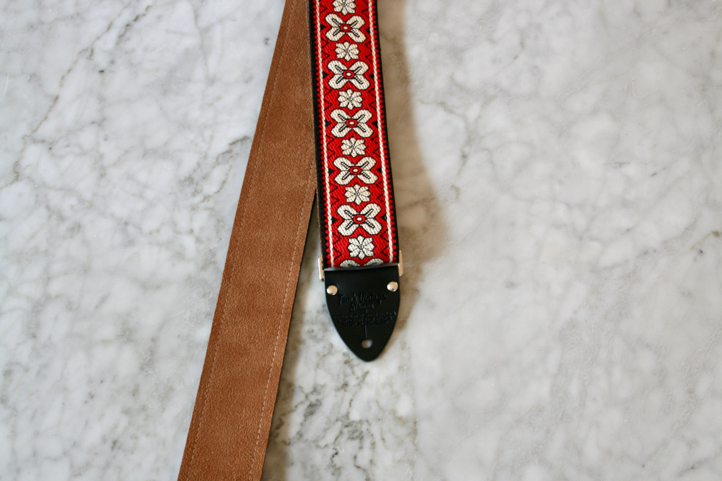 Red 'Greenwich' Guitar/Bass Hippie Strap