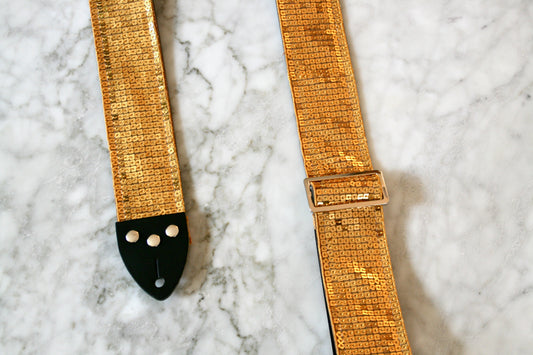 Gold 'Sequin' Guitar/Bass Hippie Strap