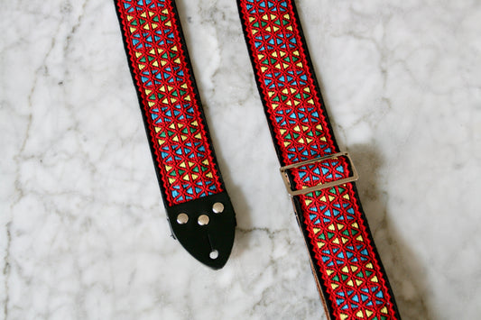 Red 'Monterey' Guitar/Bass Hippie Strap