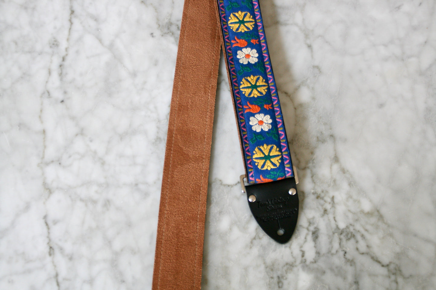 Indigo 'Dahlia' Guitar/Bass Hippie Strap