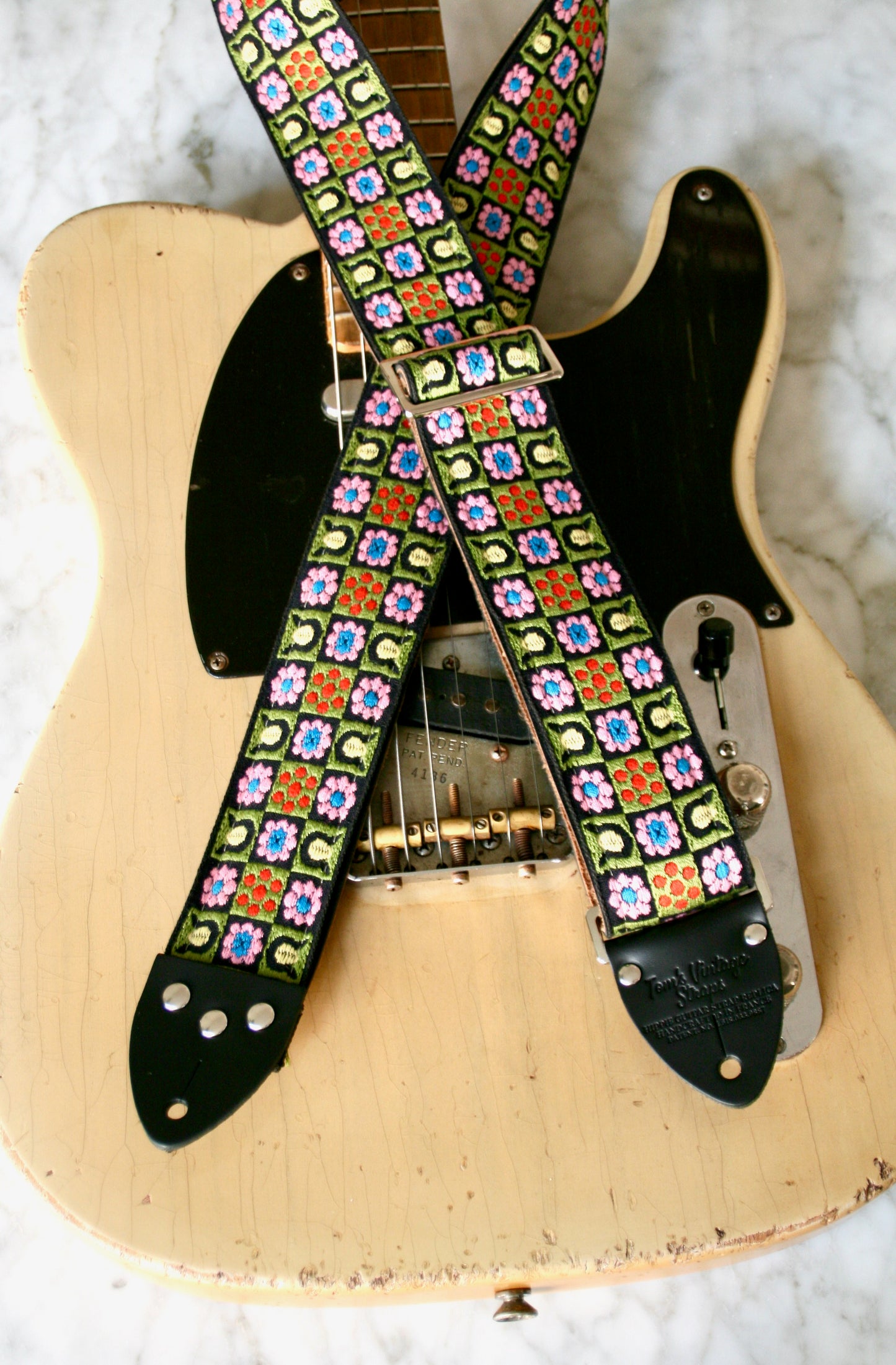Green 'Stella' Guitar/Bass Hippie Strap