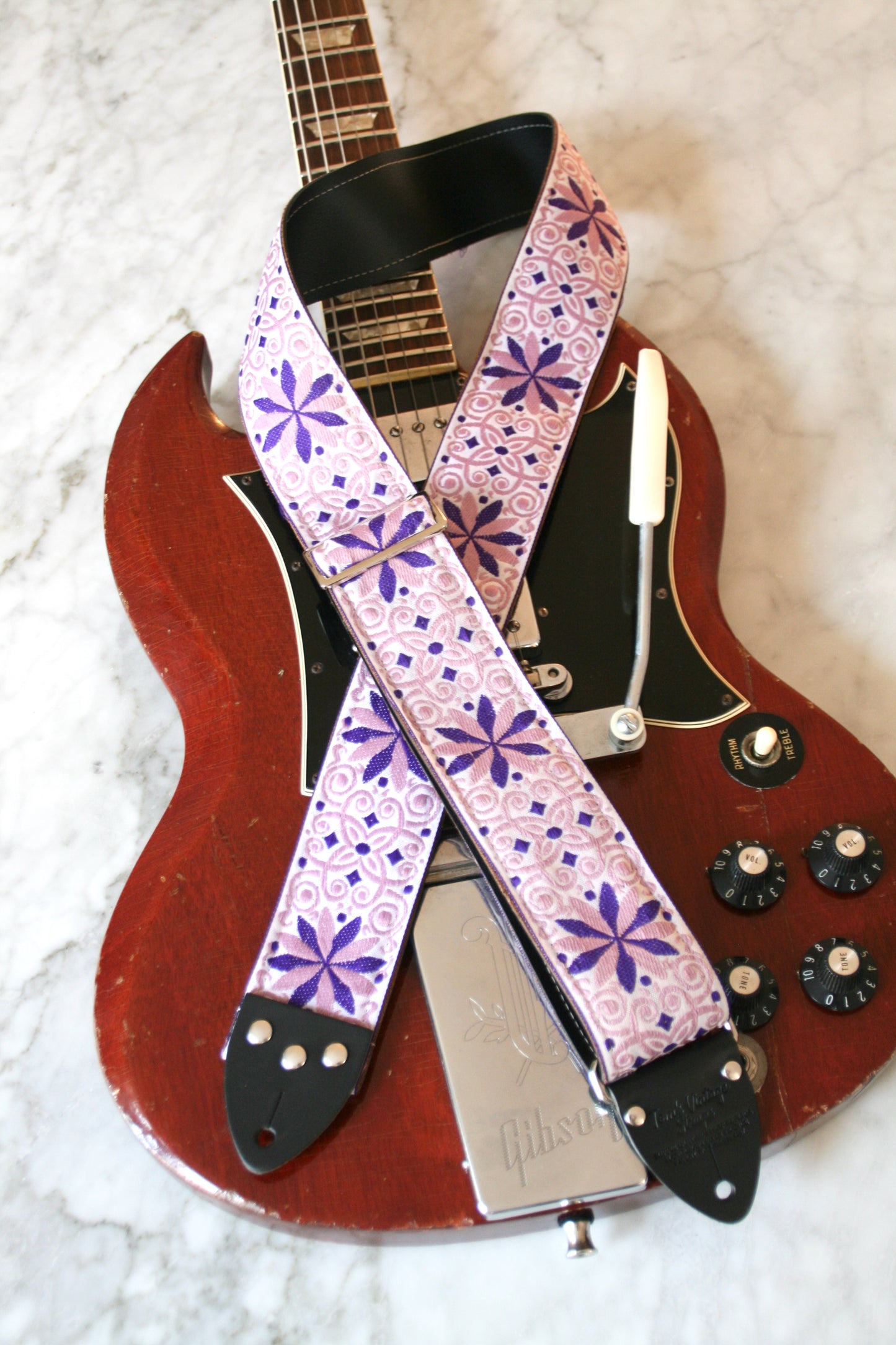 Lilac 'Dresden' Guitar/Bass Hippie Strap