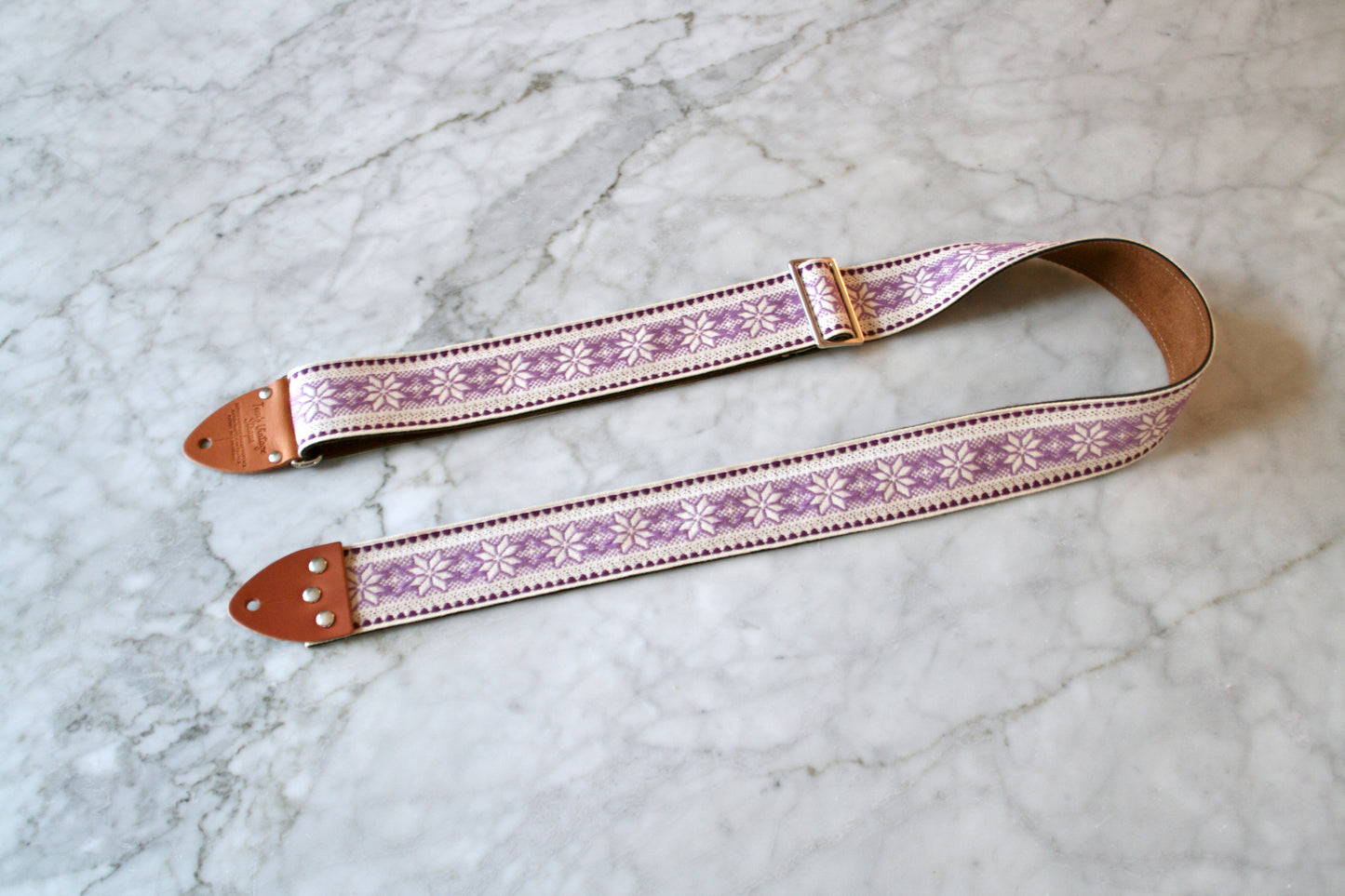 Lilac 'Poinsettia' Guitar/Bass Hippie Strap