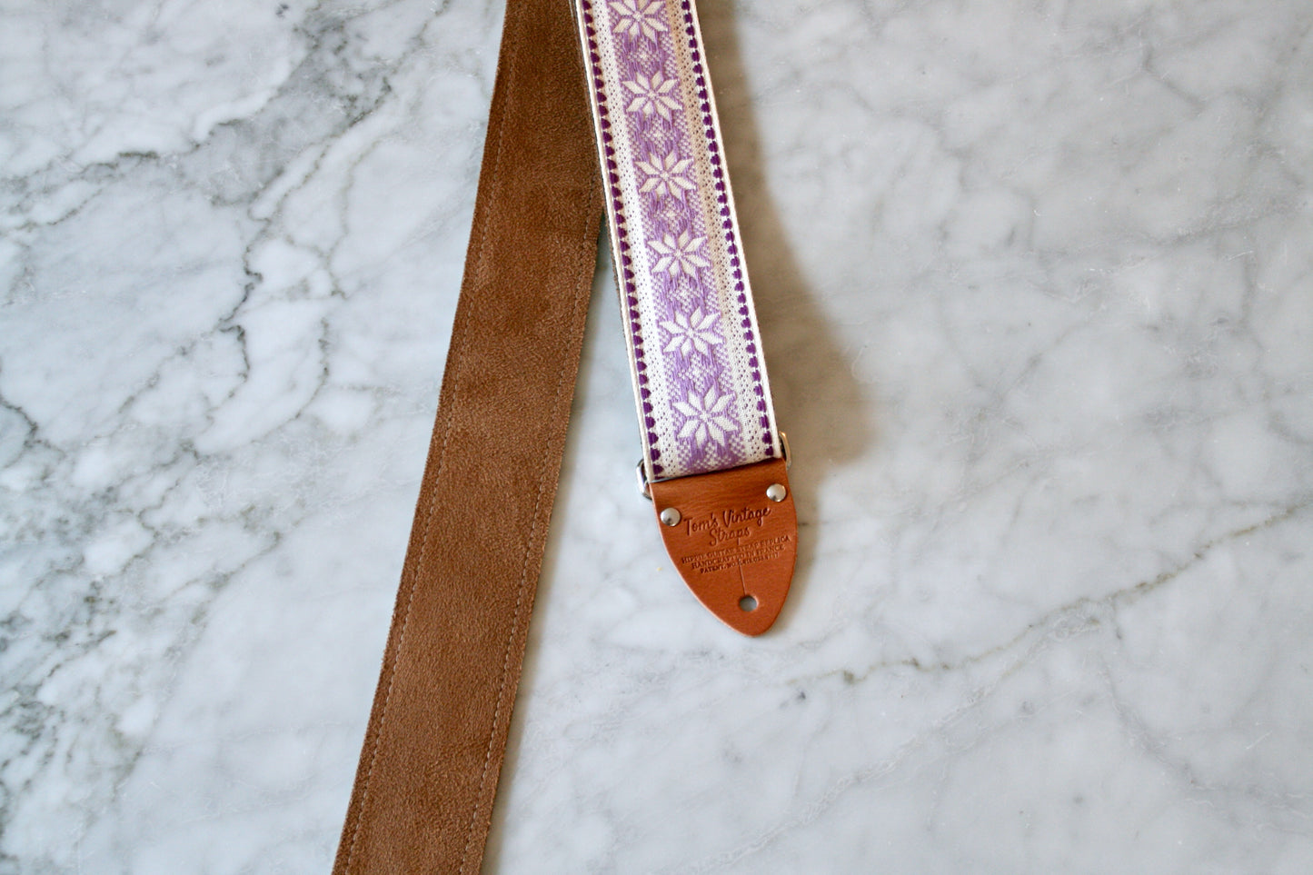Lilac 'Poinsettia' Guitar/Bass Hippie Strap