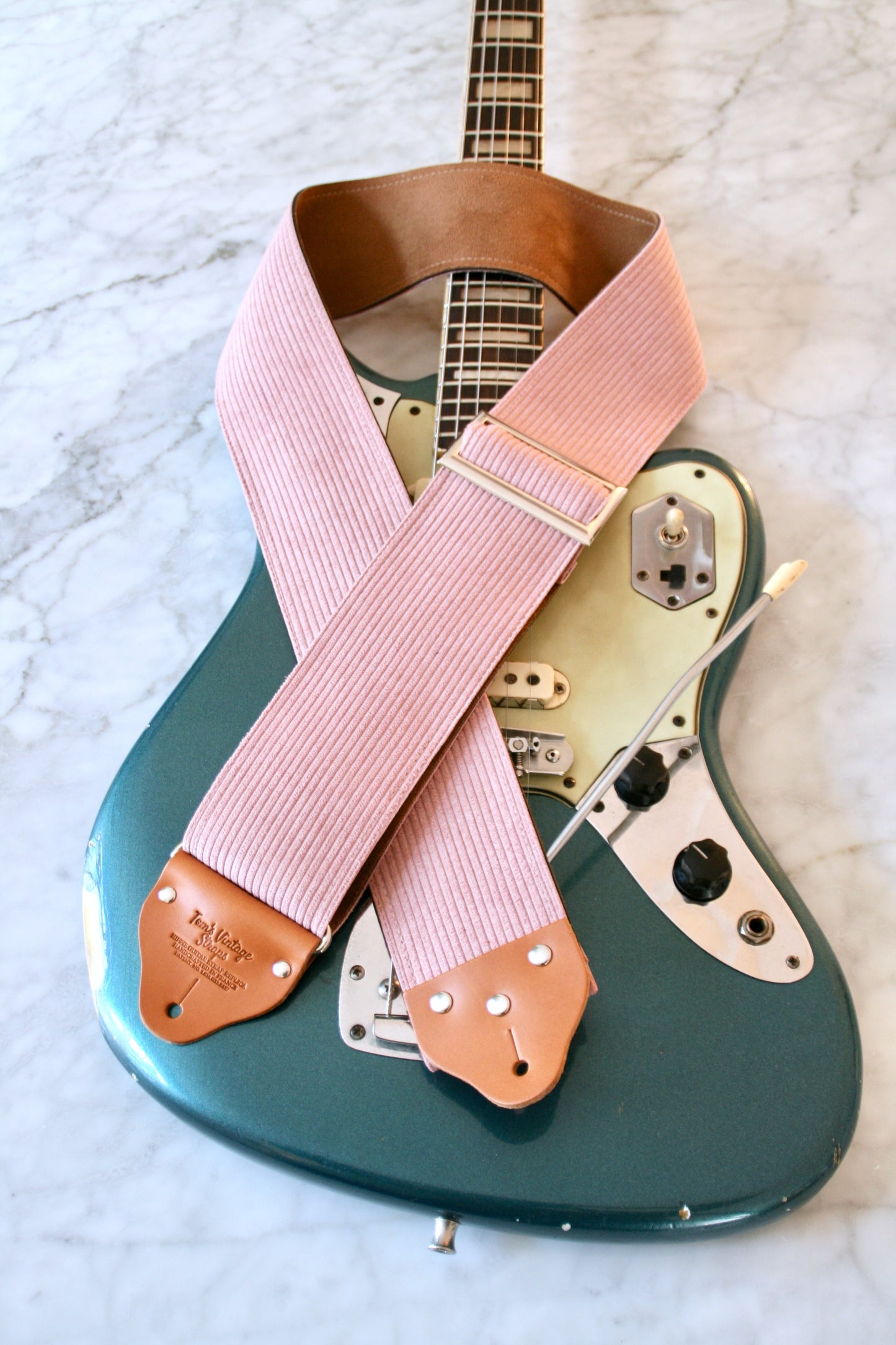 Custom wide 3" Pink 'Corduroy' Guitar/Bass Hippie Strap