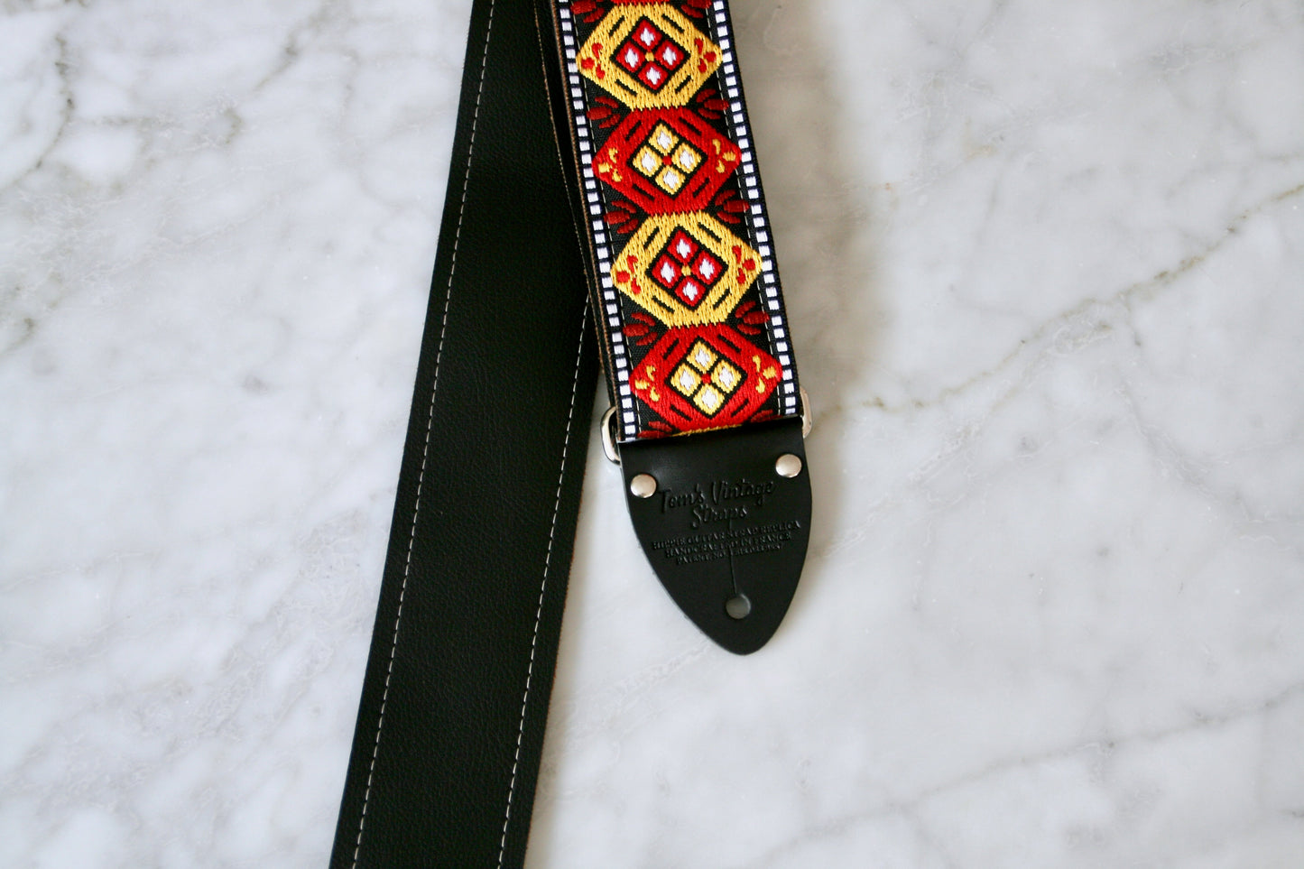 Orange 'Honeycomb' Guitar/Bass Hippie Strap