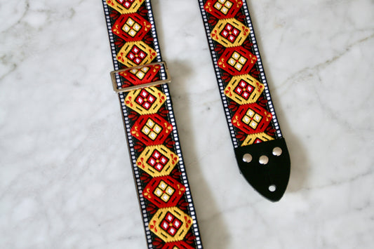 Orange 'Honeycomb' Guitar/Bass Hippie Strap