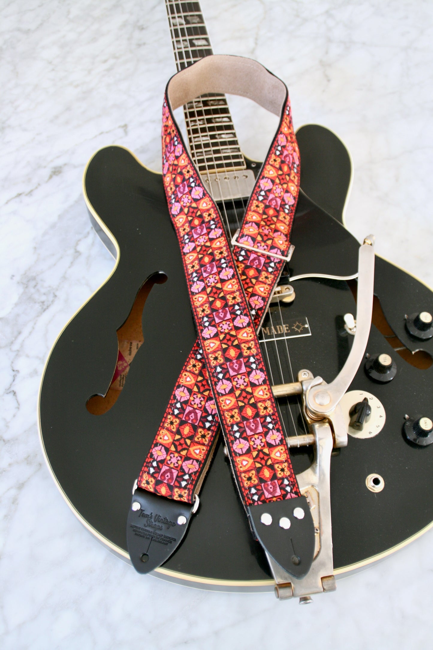 Burgundy 'Woodstock' Guitar/Bass Hippie Strap