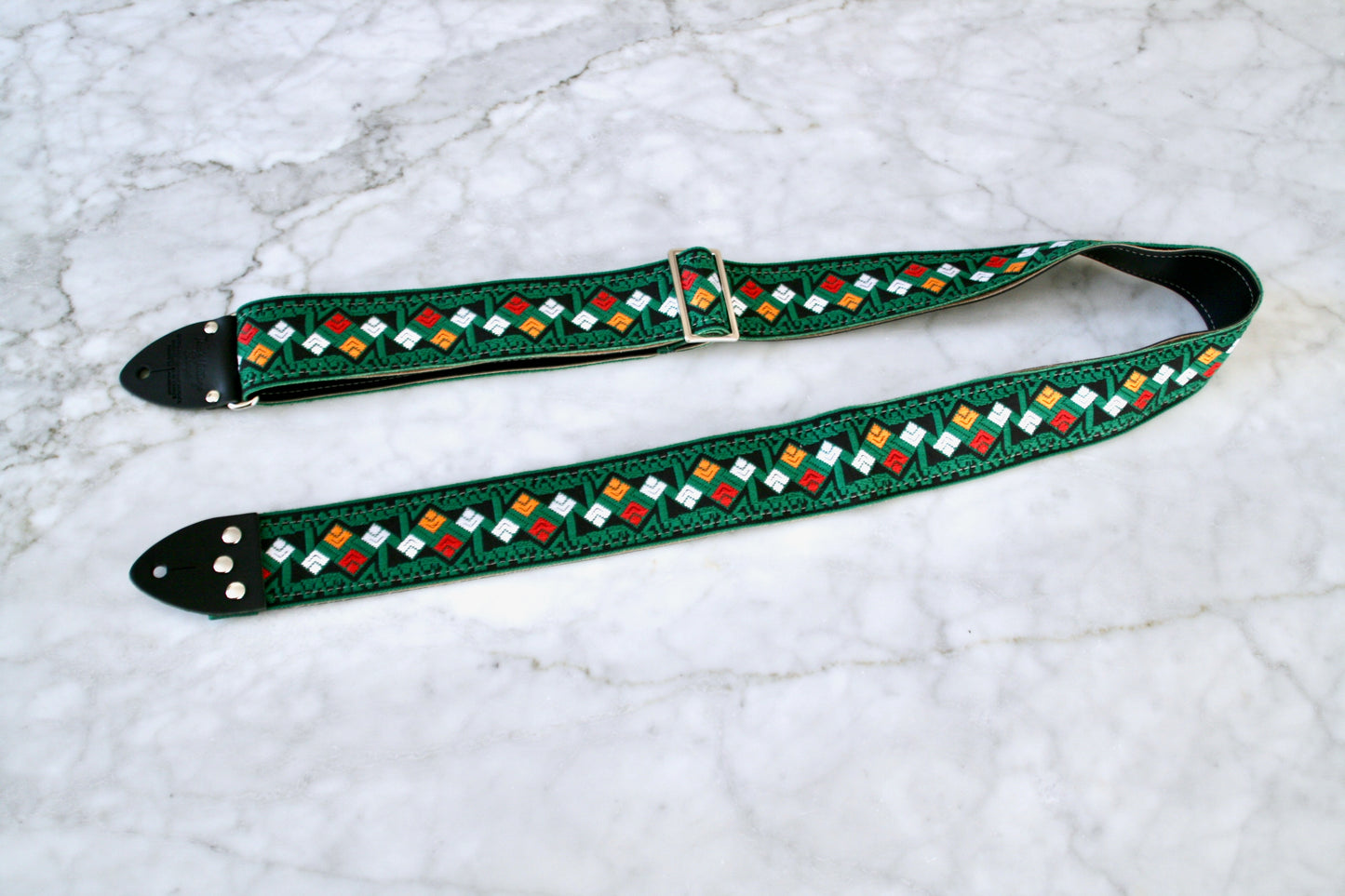 Green 'Diamonds' Guitar/Bass Hippie Strap