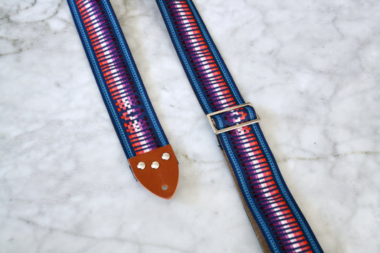 Blue 'California' Guitar/Bass Hippie Strap
