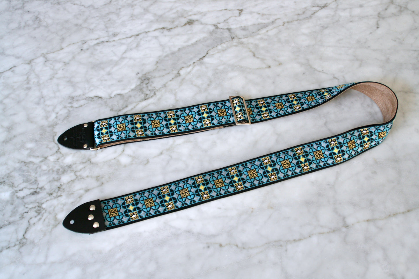 Turquoise 'Virginia' Guitar/Bass Hippie Strap