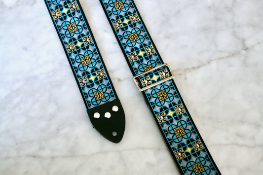 Turquoise 'Virginia' Guitar/Bass Hippie Strap