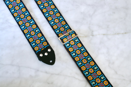 Turquoise 'Stella' Guitar/Bass Hippie Strap