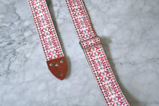 Pink 'Clover' Guitar/Bass Hippie Strap