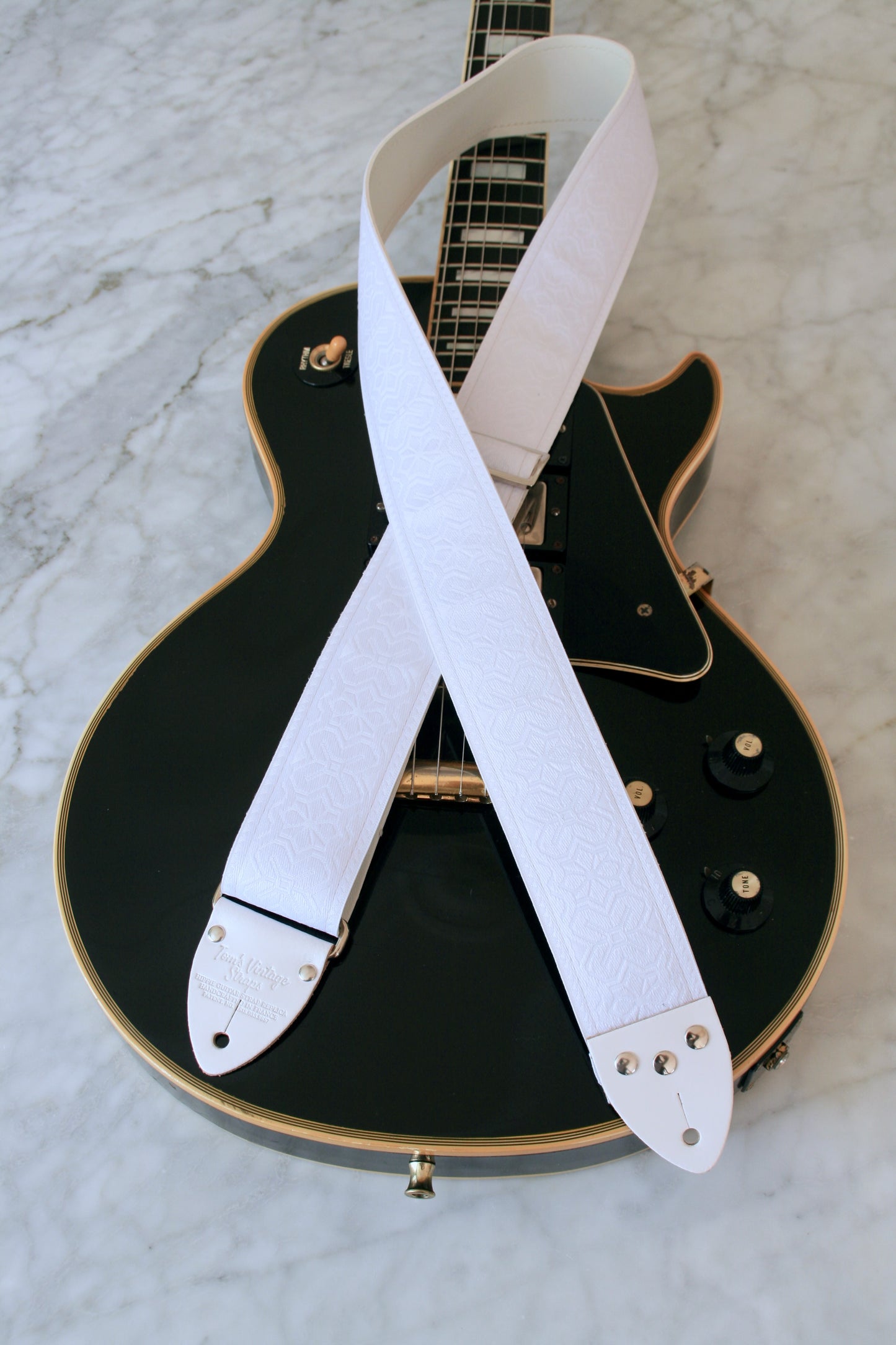 White 'Greenwich' Guitar/Bass Hippie Strap