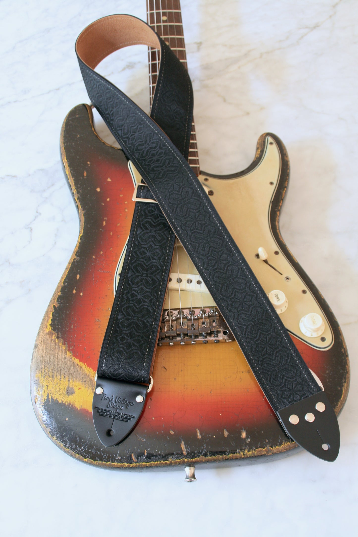 Black 'Greenwich' Guitar/Bass Hippie Strap