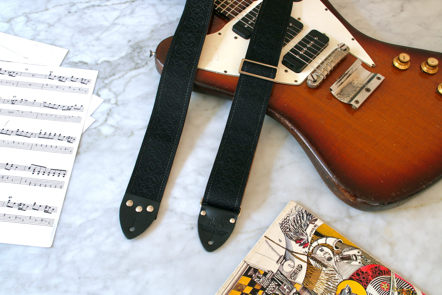 Black 'Greenwich' Guitar/Bass Hippie Strap