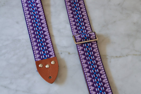 Purple 'Hooty' Guitar/Bass Hippie Strap