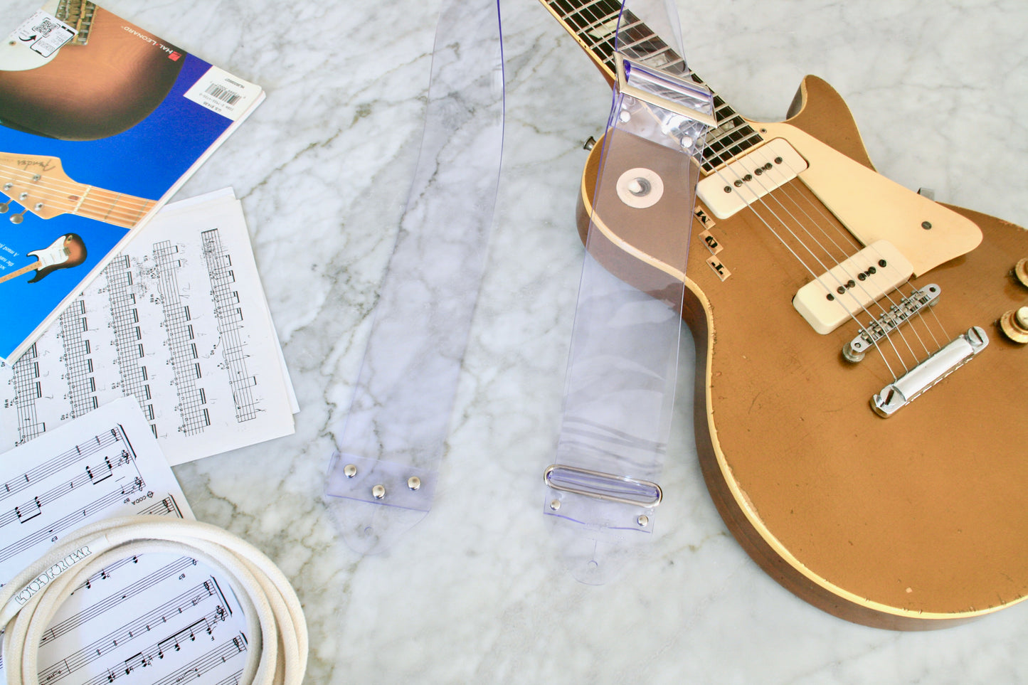 Custom wide PVC 'Ghost' Guitar/Bass Hippie Strap