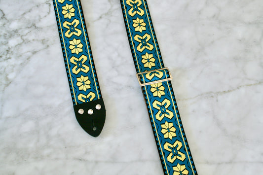 Turquoise 'Greenwich' Guitar/Bass Hippie Strap