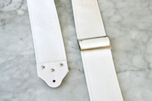 Custom wide 3" White 'Corduroy' Guitar/Bass Hippie Strap