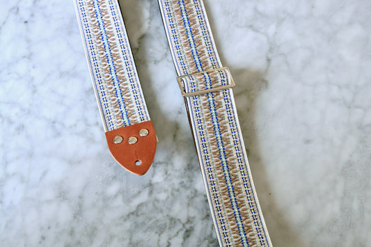 White 'Maco' Guitar/Bass Hippie Strap