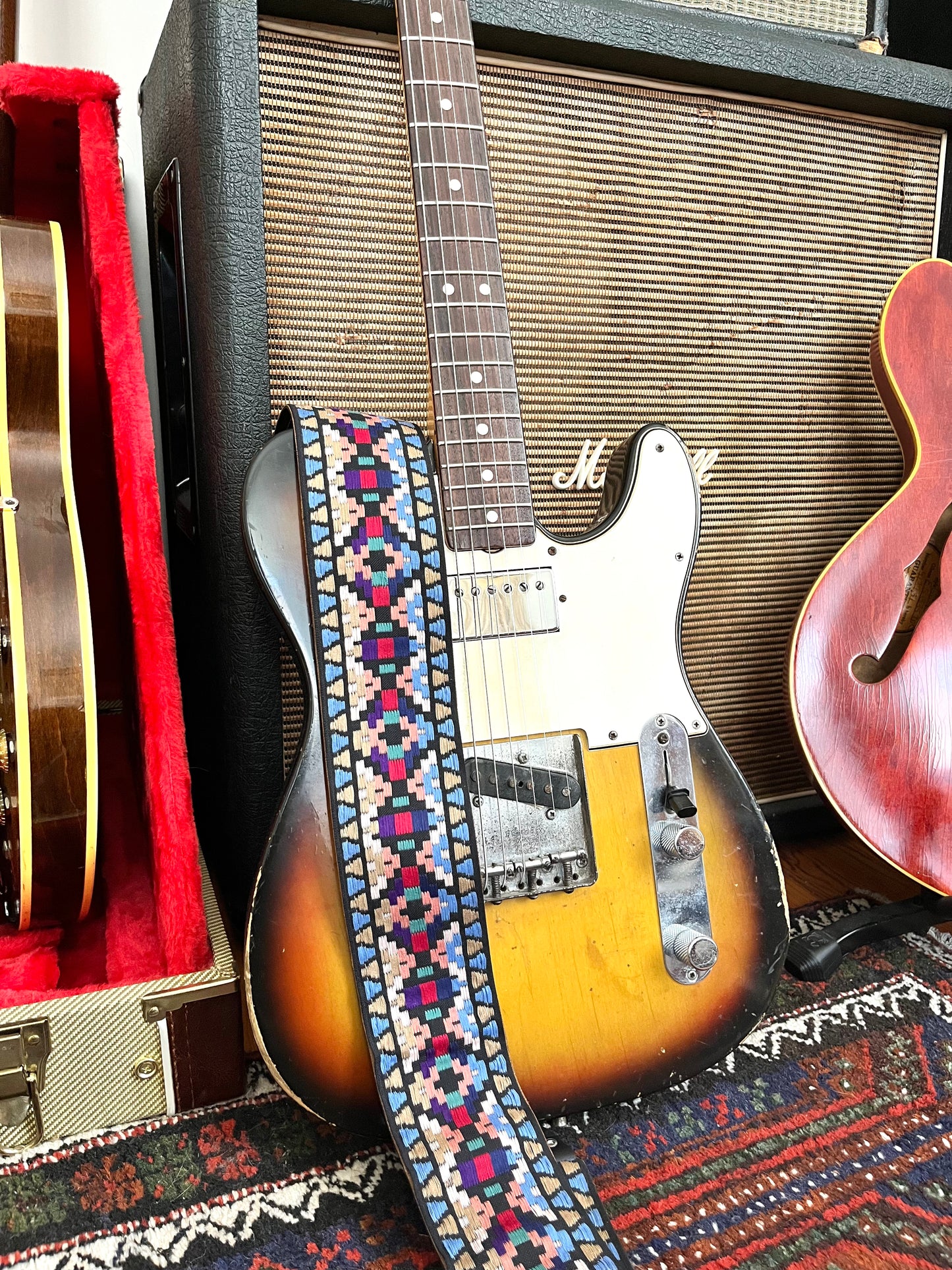 Custom wide 3" 'Santa Fe' Guitar/Bass Hippie Strap