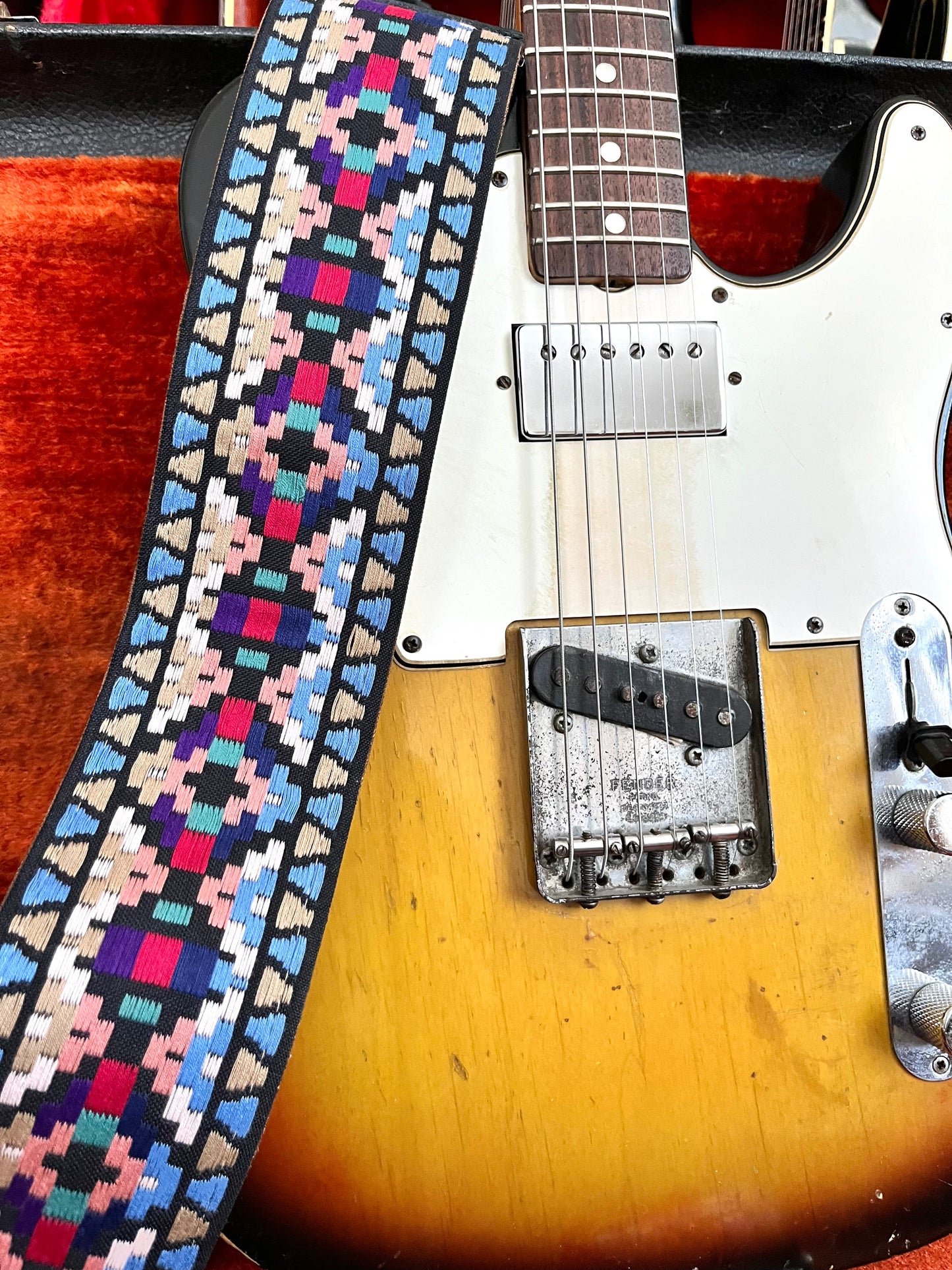 Custom wide 3" 'Santa Fe' Guitar/Bass Hippie Strap