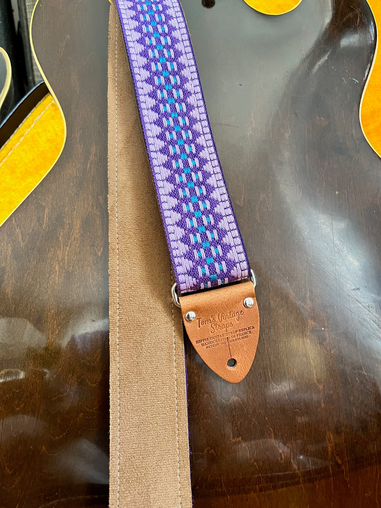 Purple 'Hooty' Guitar/Bass Hippie Strap
