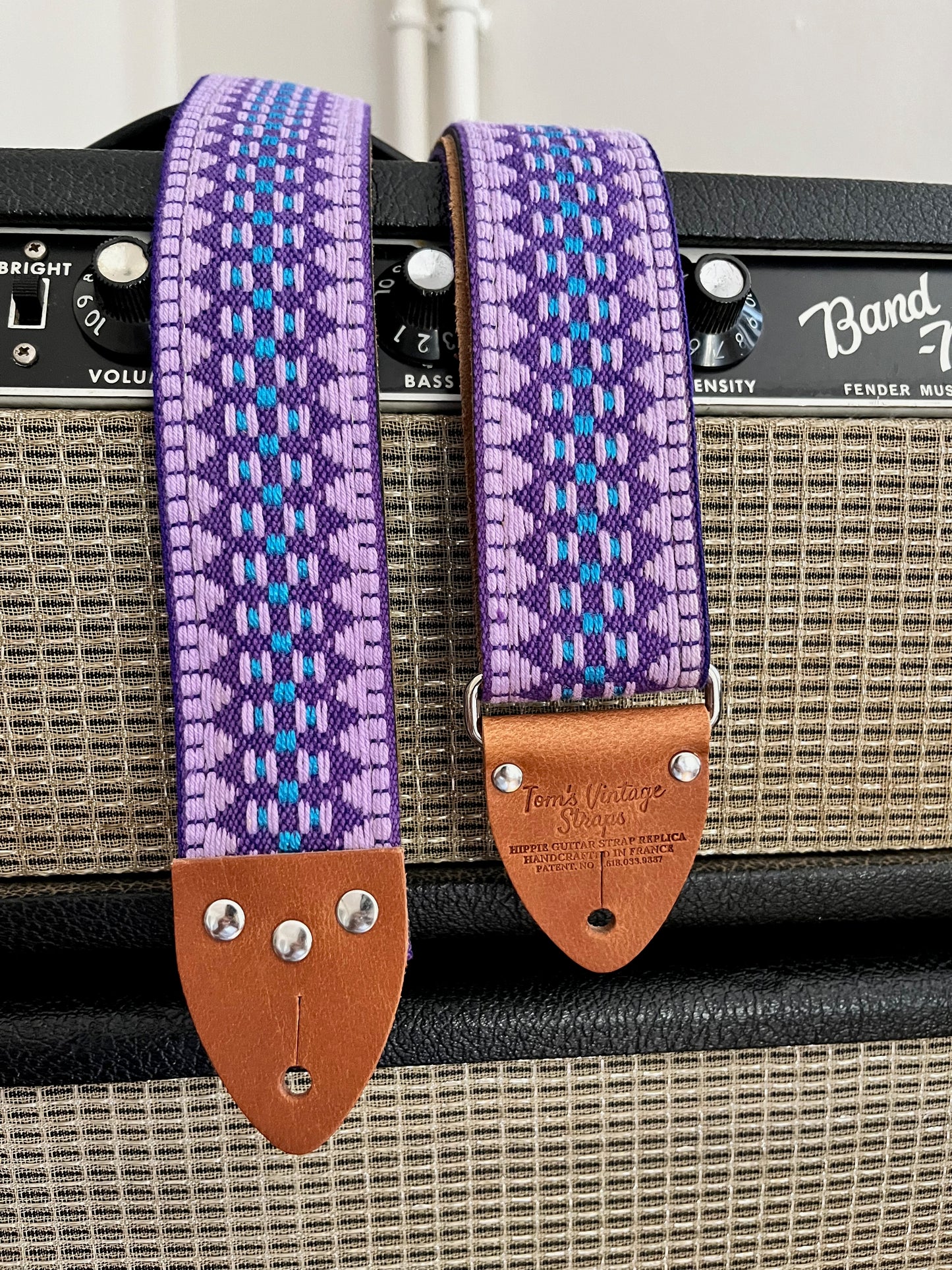 Purple 'Hooty' Guitar/Bass Hippie Strap