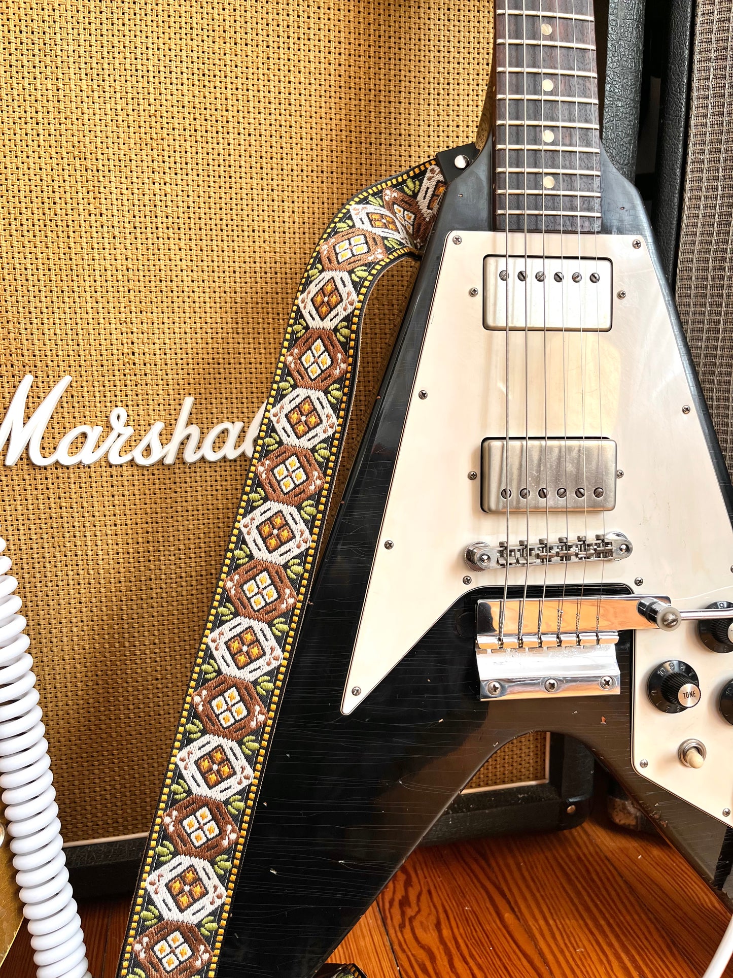 Rust 'Honeycomb' Guitar/Bass Hippie Strap