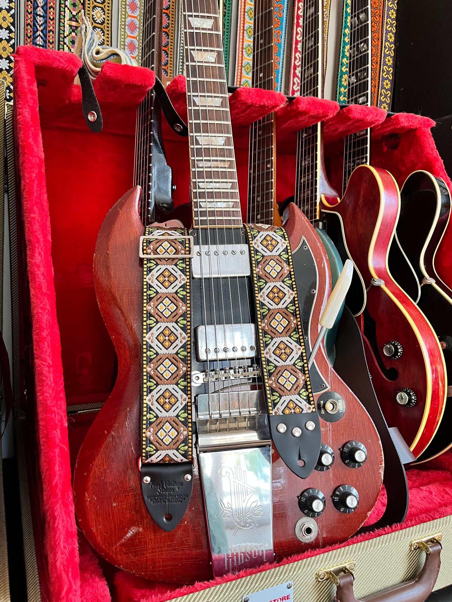 Rust 'Honeycomb' Guitar/Bass Hippie Strap