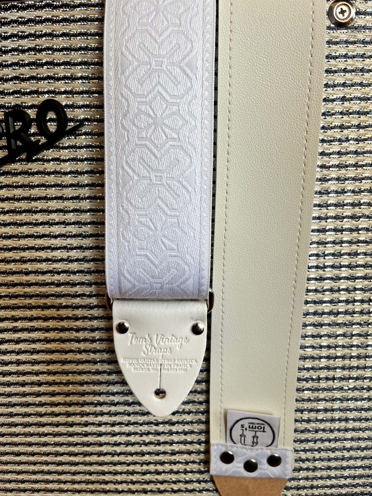 White 'Greenwich' Guitar/Bass Hippie Strap