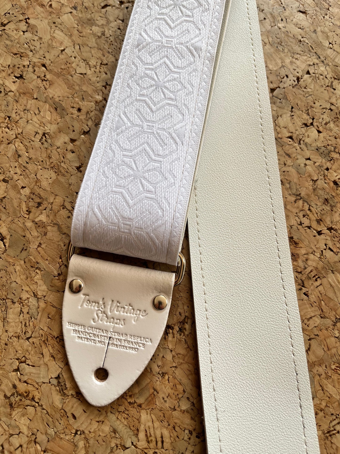 White 'Greenwich' Guitar/Bass Hippie Strap