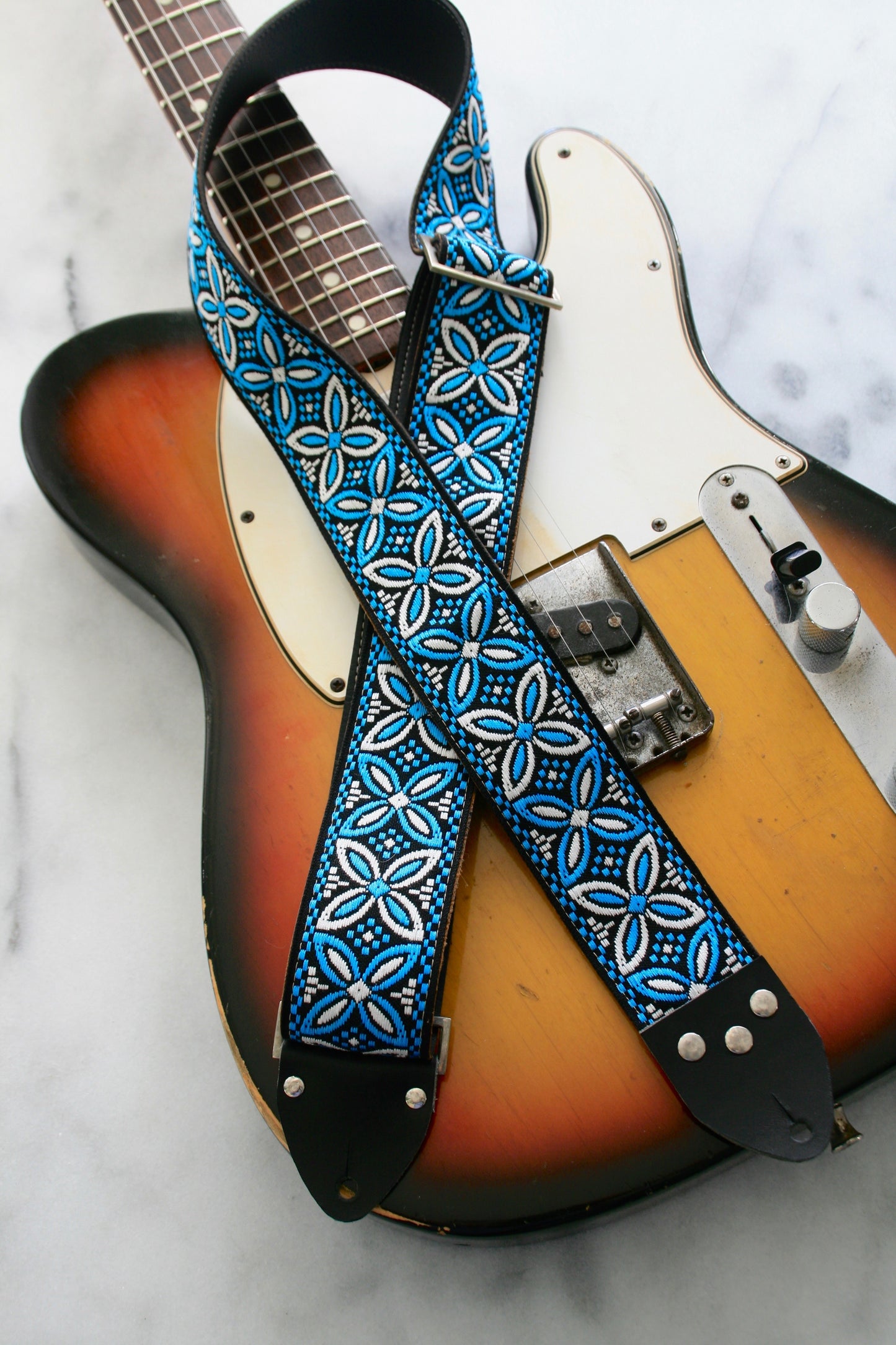 Blue 'Beck' Guitar/Bass Hippie Strap