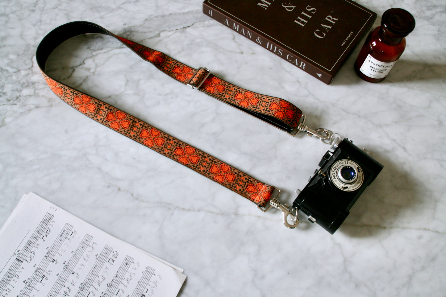 Orange 'Inca' Hippie Camera / Bag Strap
