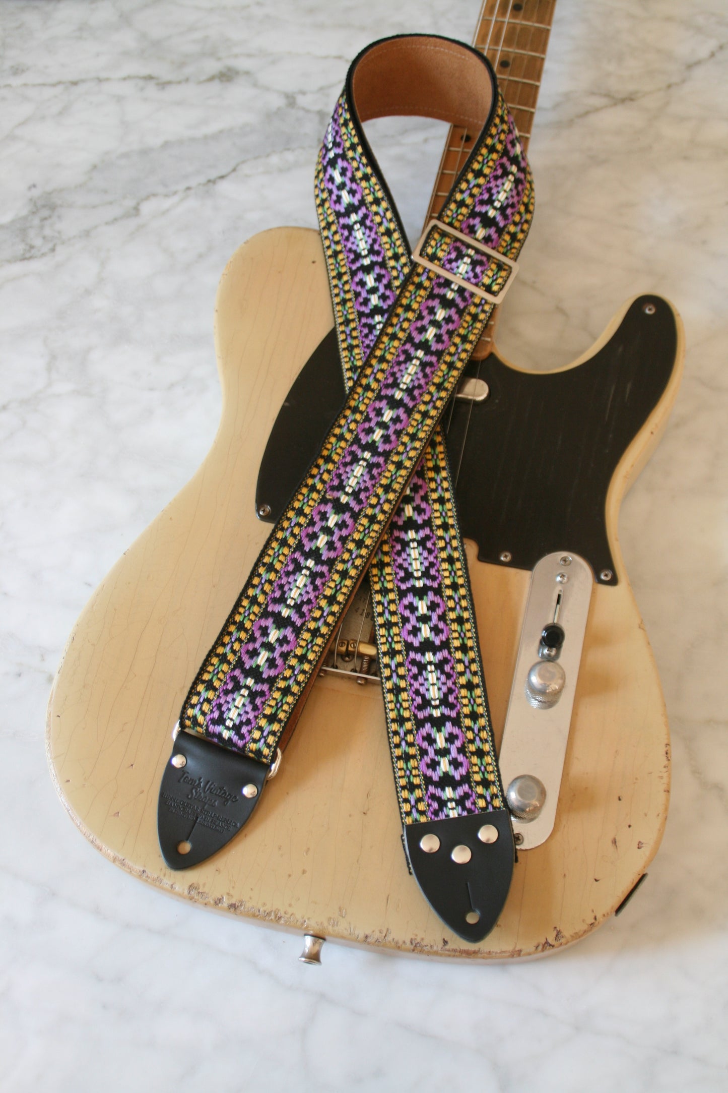 Purple 'Clover' Guitar/Bass Hippie Strap