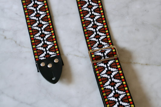 Brown 'Rhombus' Guitar/Bass Hippie Strap
