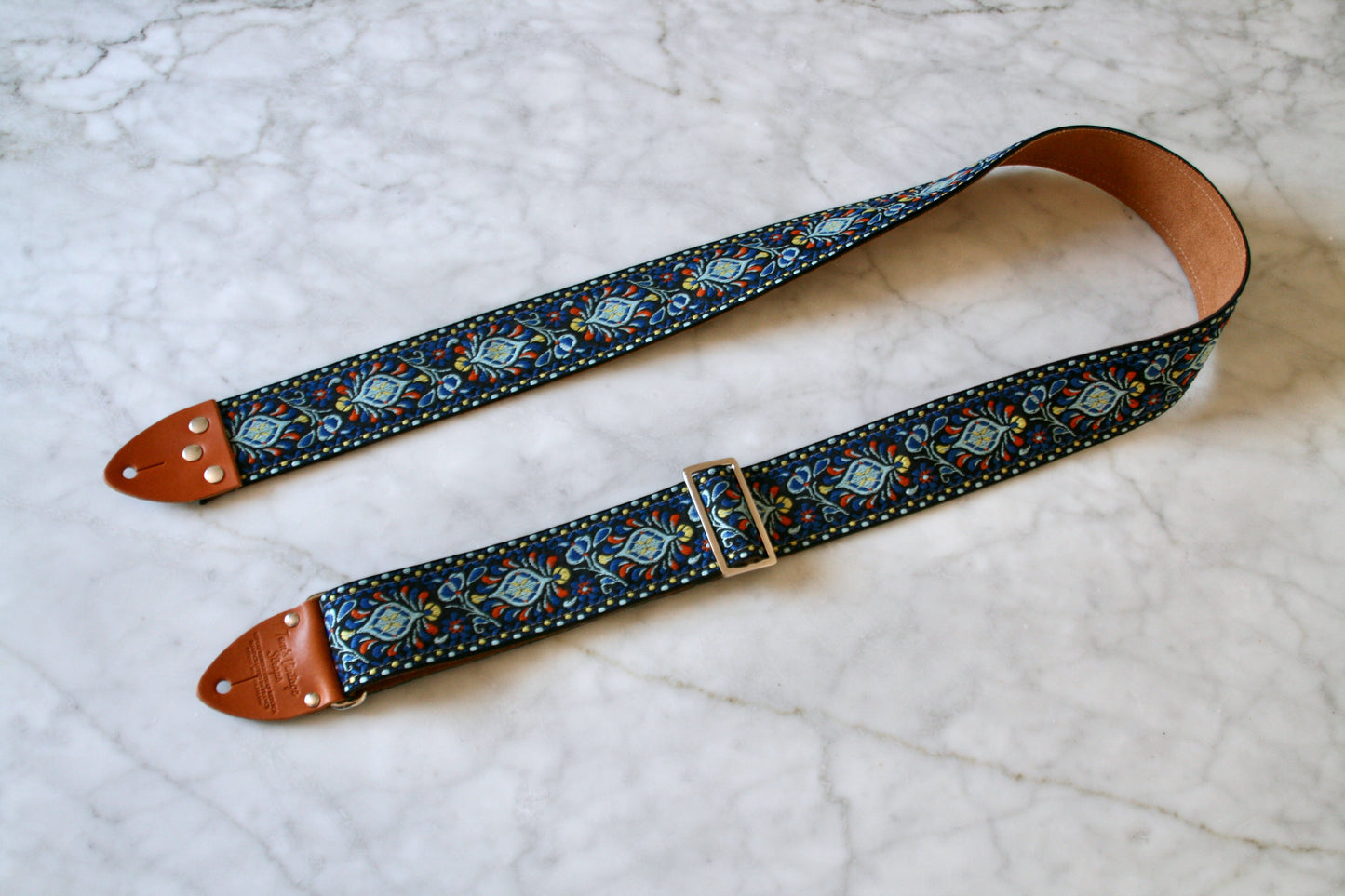 Indigo 'Peacock' Guitar/Bass Hippie Strap