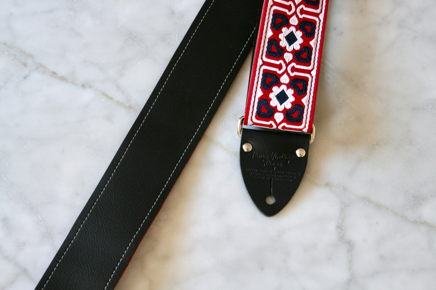 Cardinal Red 'Fillmore' Guitar/Bass Hippie Strap