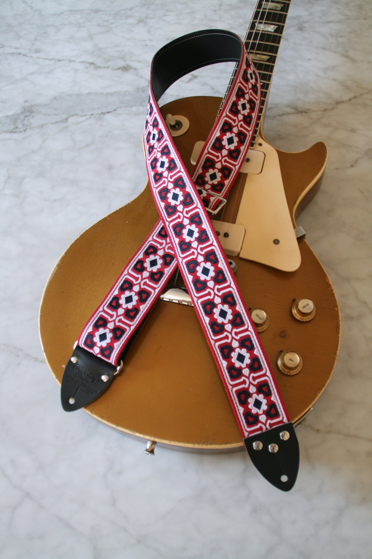 Cardinal Red 'Fillmore' Guitar/Bass Hippie Strap