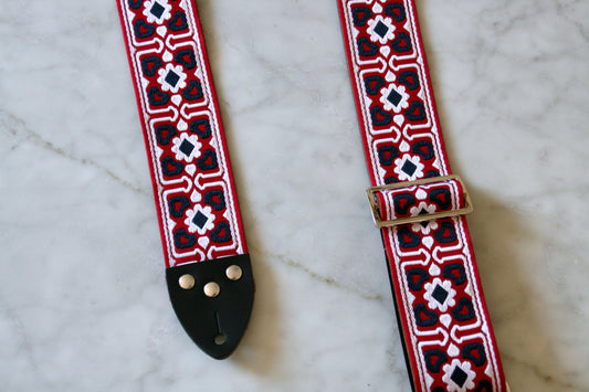Cardinal Red 'Fillmore' Guitar/Bass Hippie Strap
