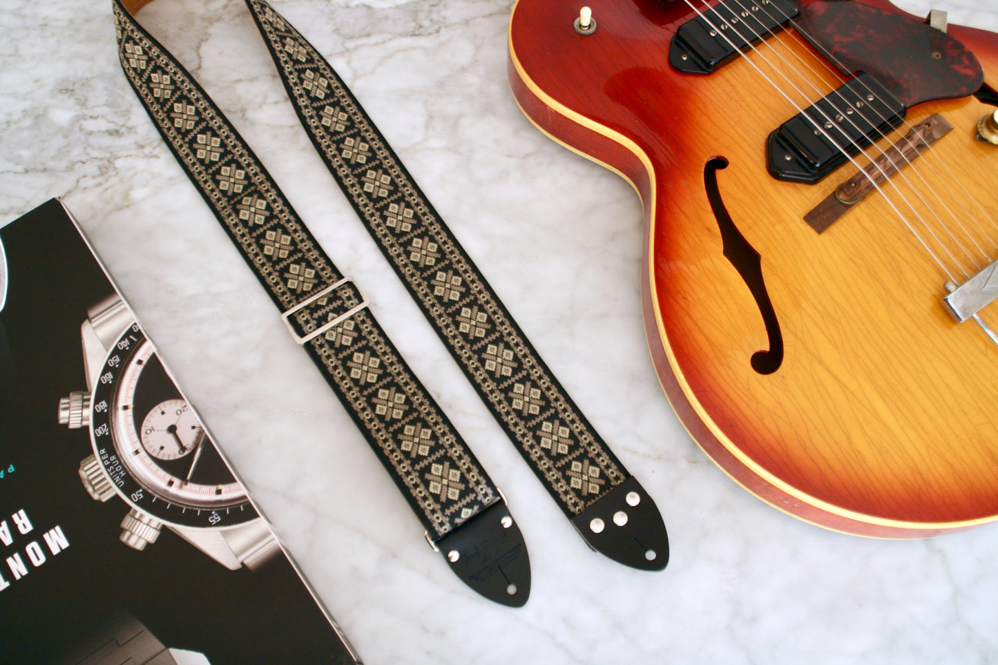 Grey 'Crossroads' Guitar/Bass Hippie Strap