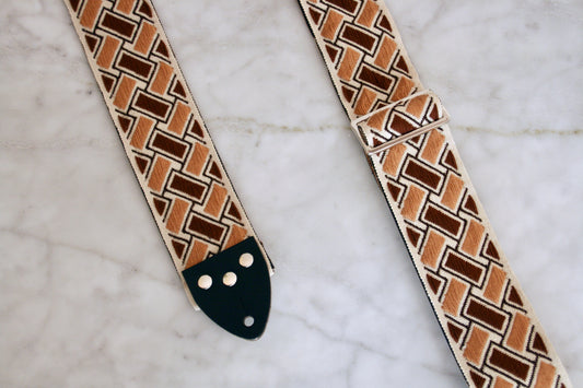 Brown 'Aztec' Guitar/Bass Hippie Strap
