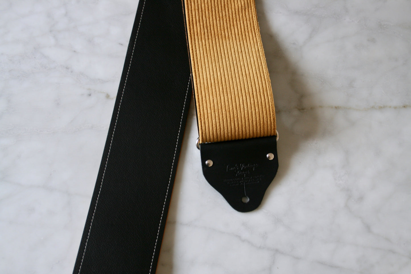 Custom wide 3" Amber 'Corduroy' Guitar/Bass Hippie Strap