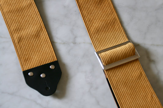 Custom wide 3" Amber 'Corduroy' Guitar/Bass Hippie Strap