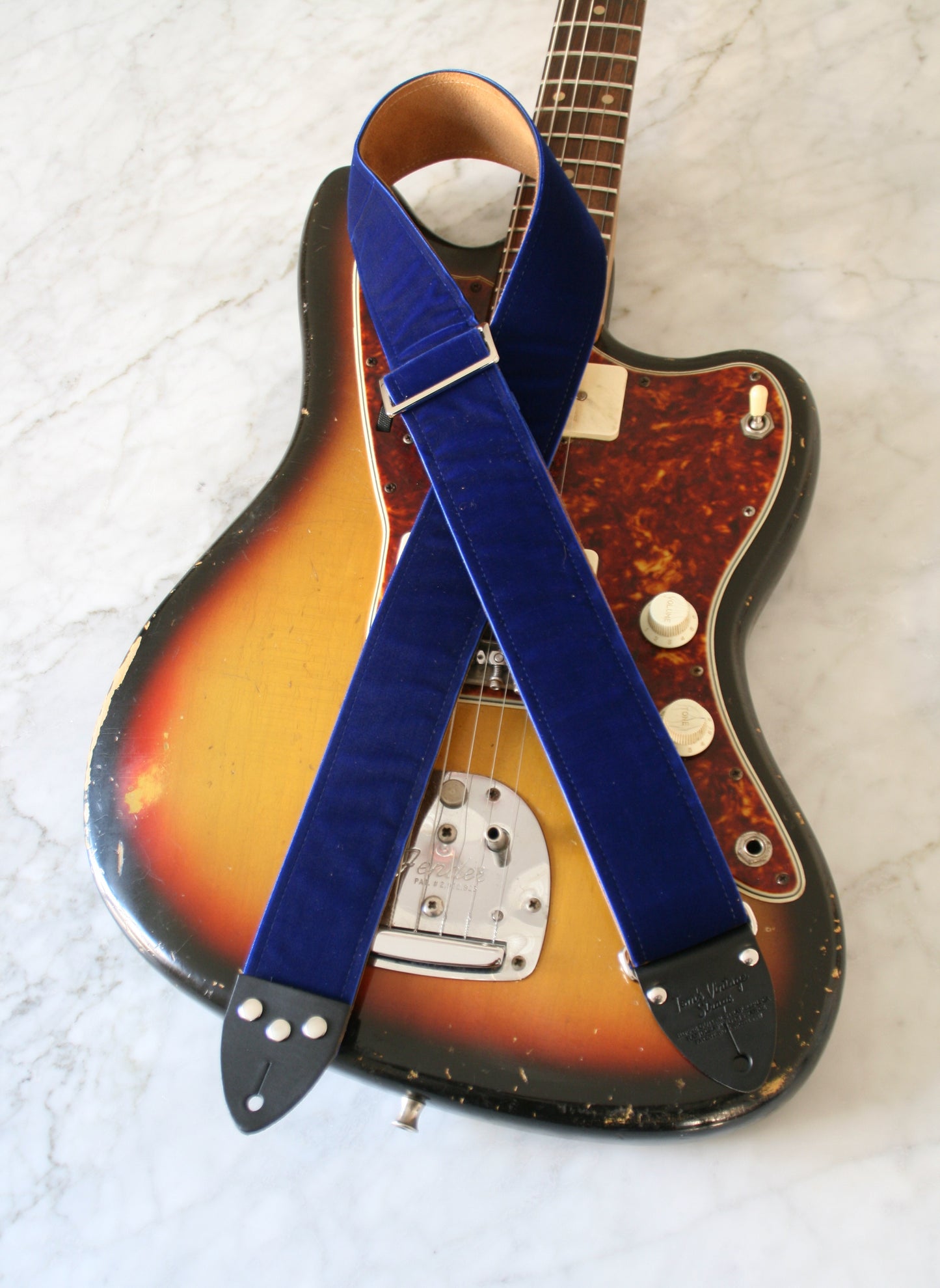 Blue 'Velvet' Guitar/Bass Hippie Strap