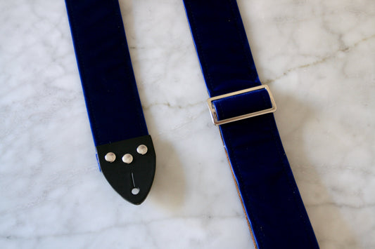 Blue 'Velvet' Guitar/Bass Hippie Strap