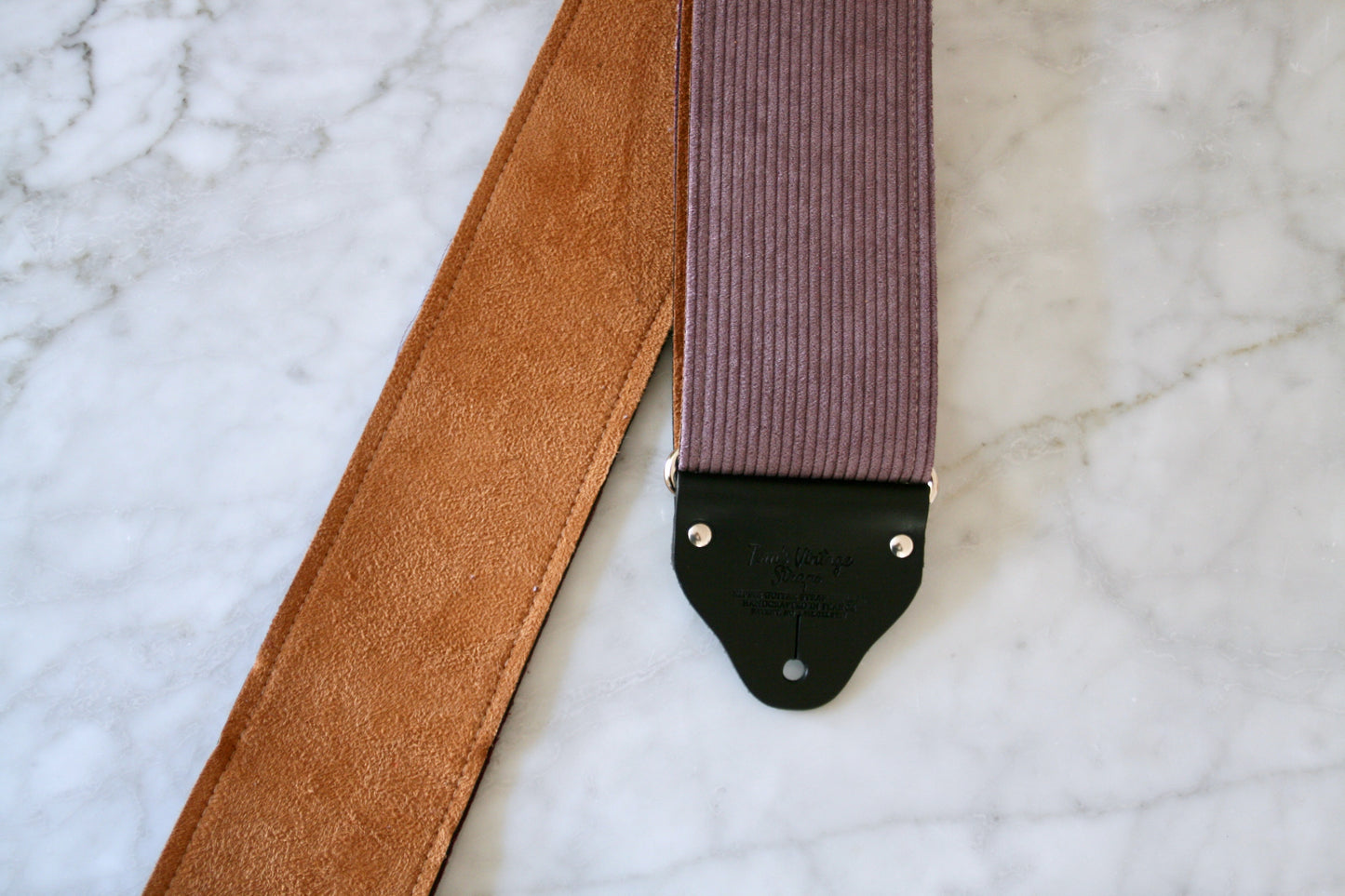 Custom wide 3" Purple 'Corduroy' Guitar/Bass Hippie Strap