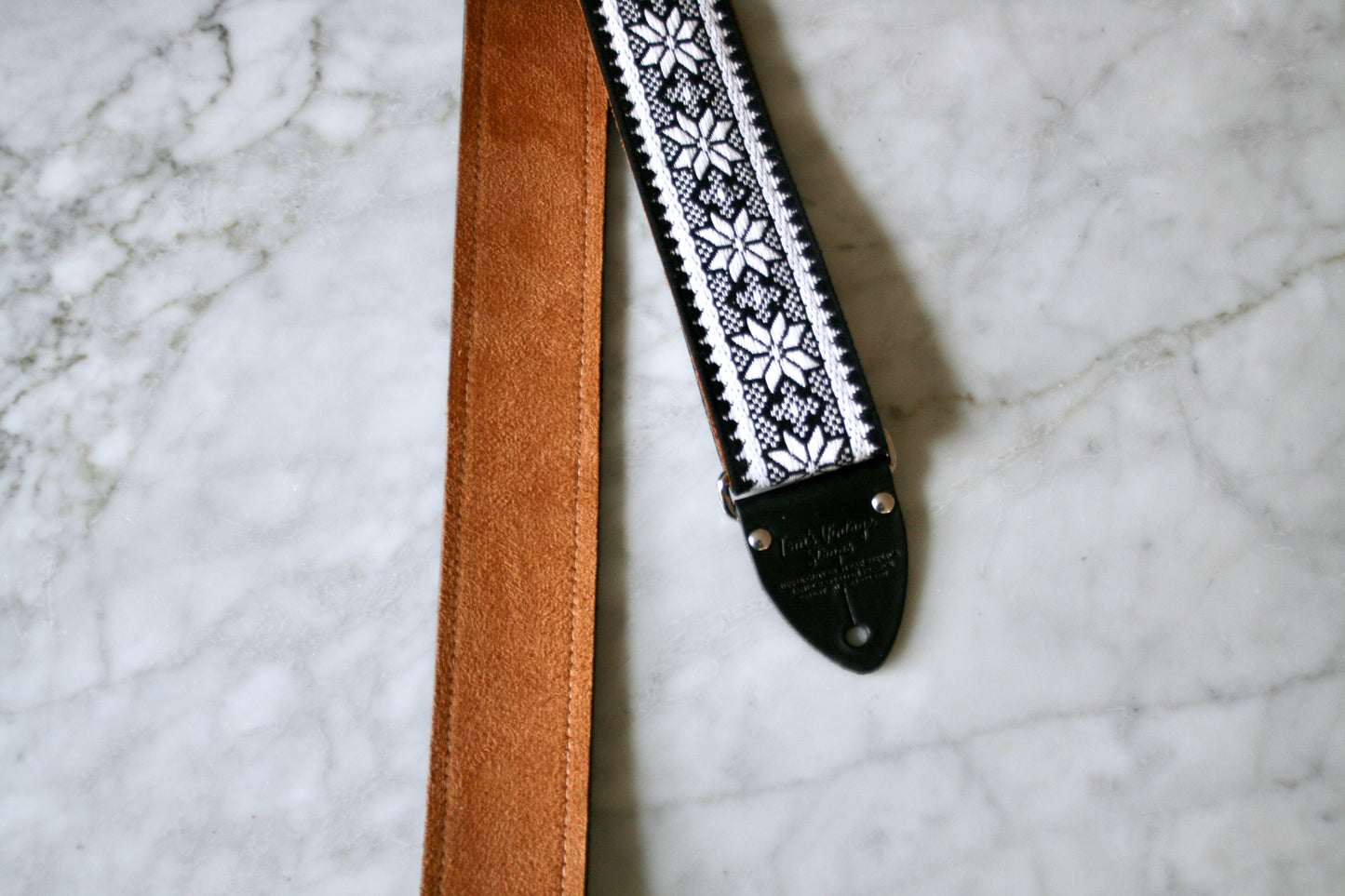 White 'Poinsettia' Guitar/Bass Hippie Strap